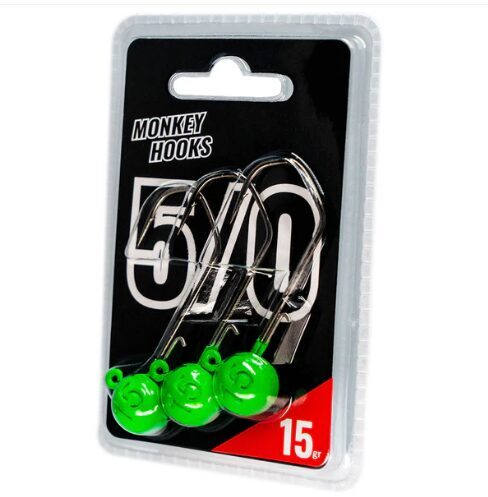 Džiggalvas Monkey Hooks 5/0 Green - White